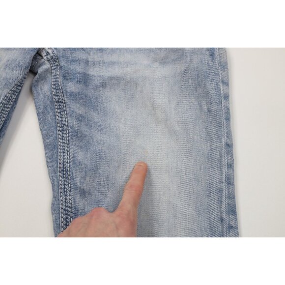 Buckle BKE Mens 28x34 Thick Stitch Stretch Jake Bootcut Denim Jeans Acid Wash - Picture 7 of 14